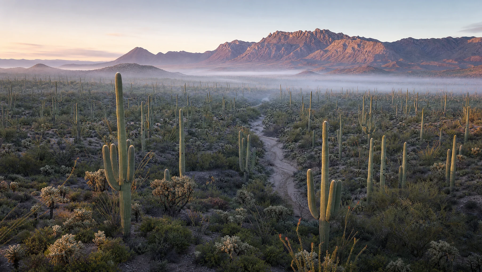 Sonoran Desert landscape at the start of the Old Pueblo journey