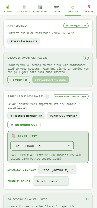 EcoPlot workspace and event setup