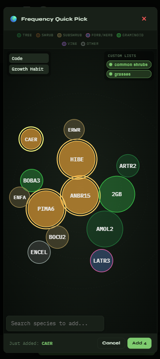 Frequency collection with the bubble picker